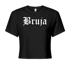 Bruja Gothic Spanish Witch Cropped T-Shirt Black