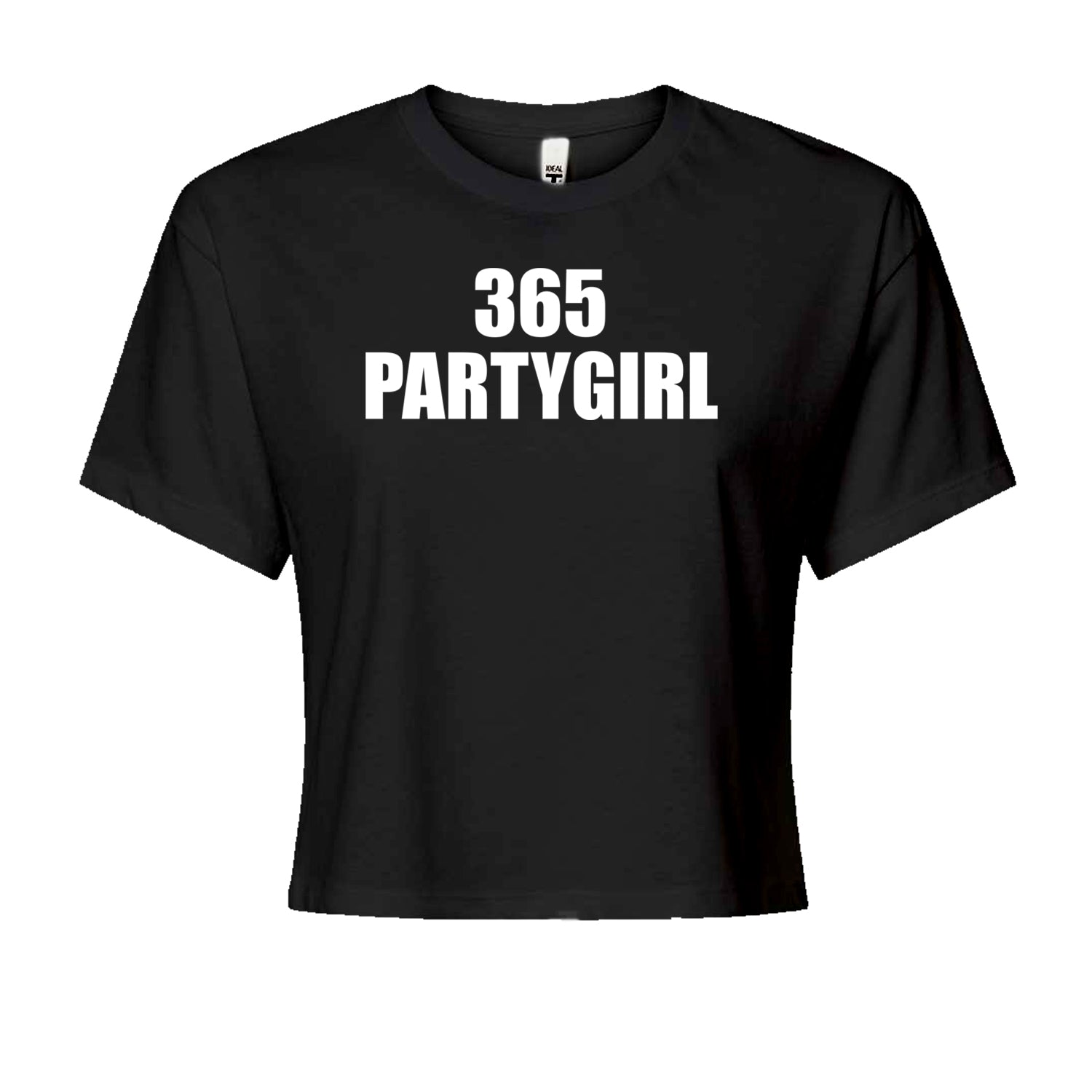 365 Party Girl Brat Girl Summer Cropped T-Shirt Black