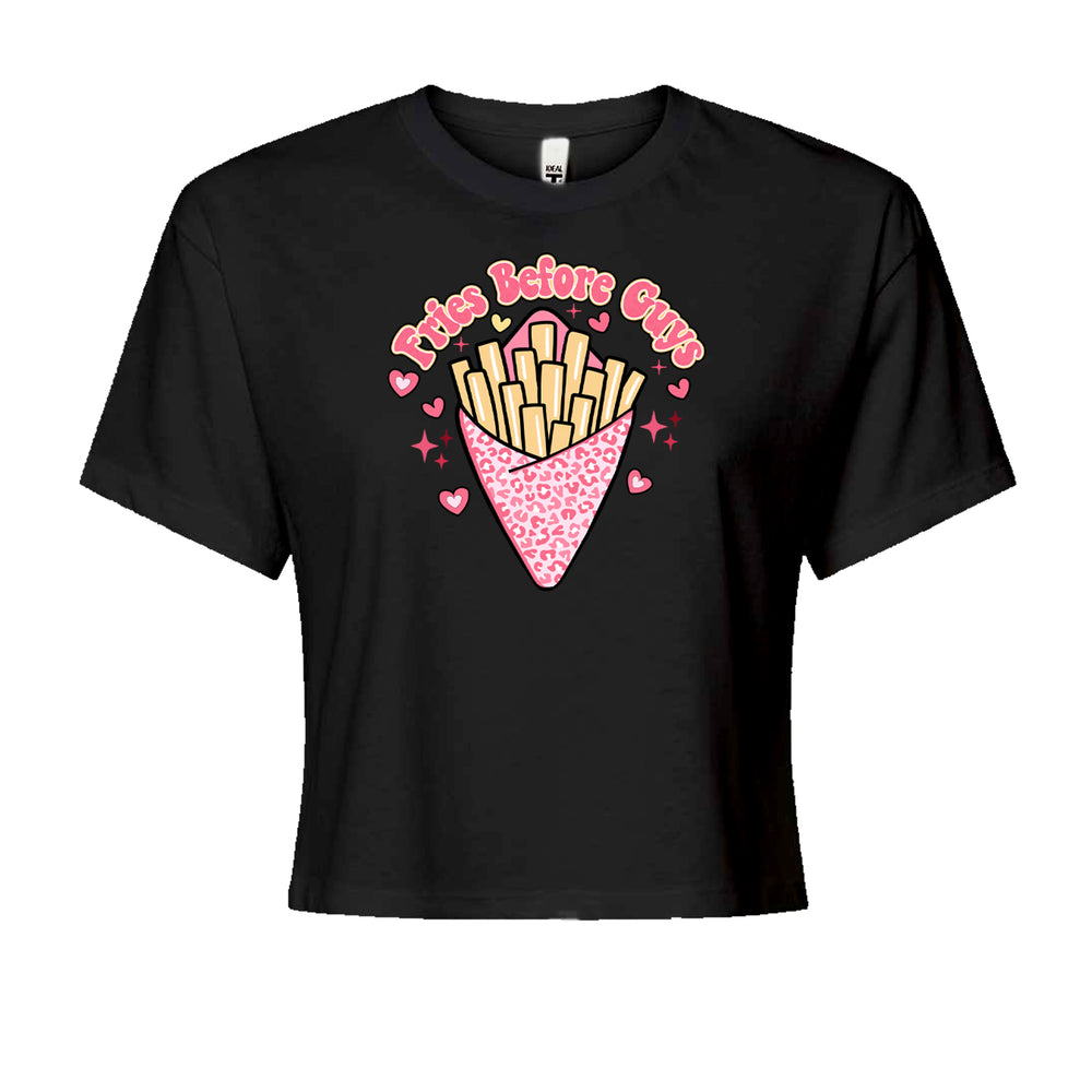Fries Before GuysCropped T-Shirt Black
