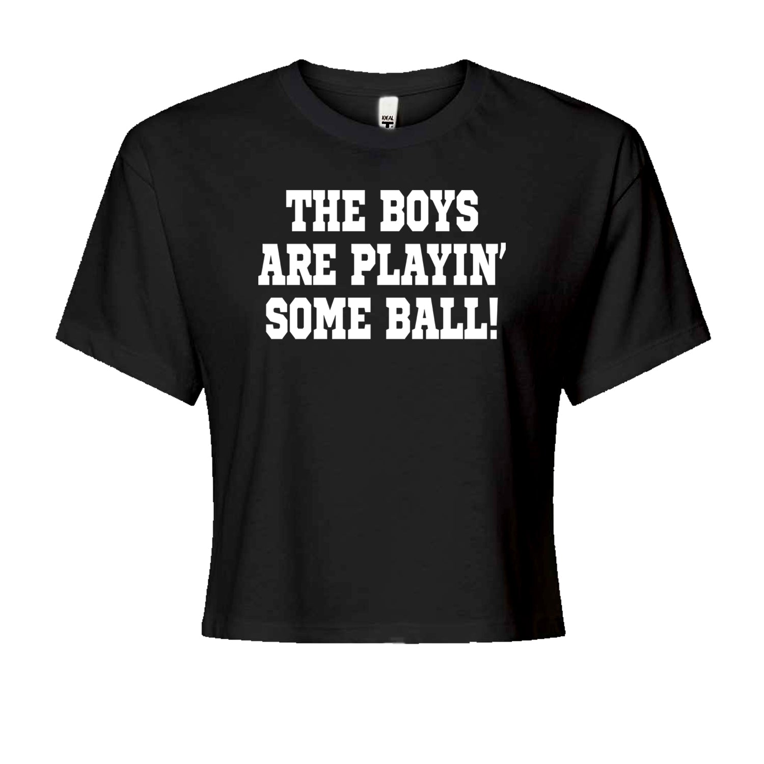 The Boys Are Playing Some Baseball Cropped T-Shirt Blue Clouds