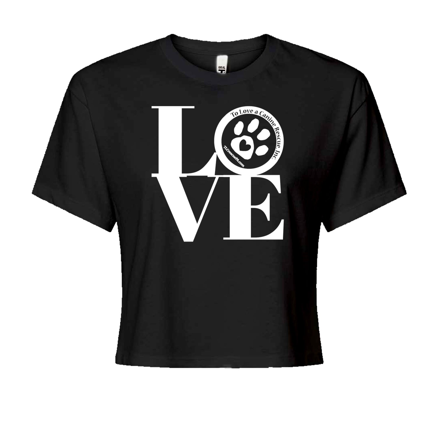 TLC LOVE Dog Rescue Cropped T-Shirt Black