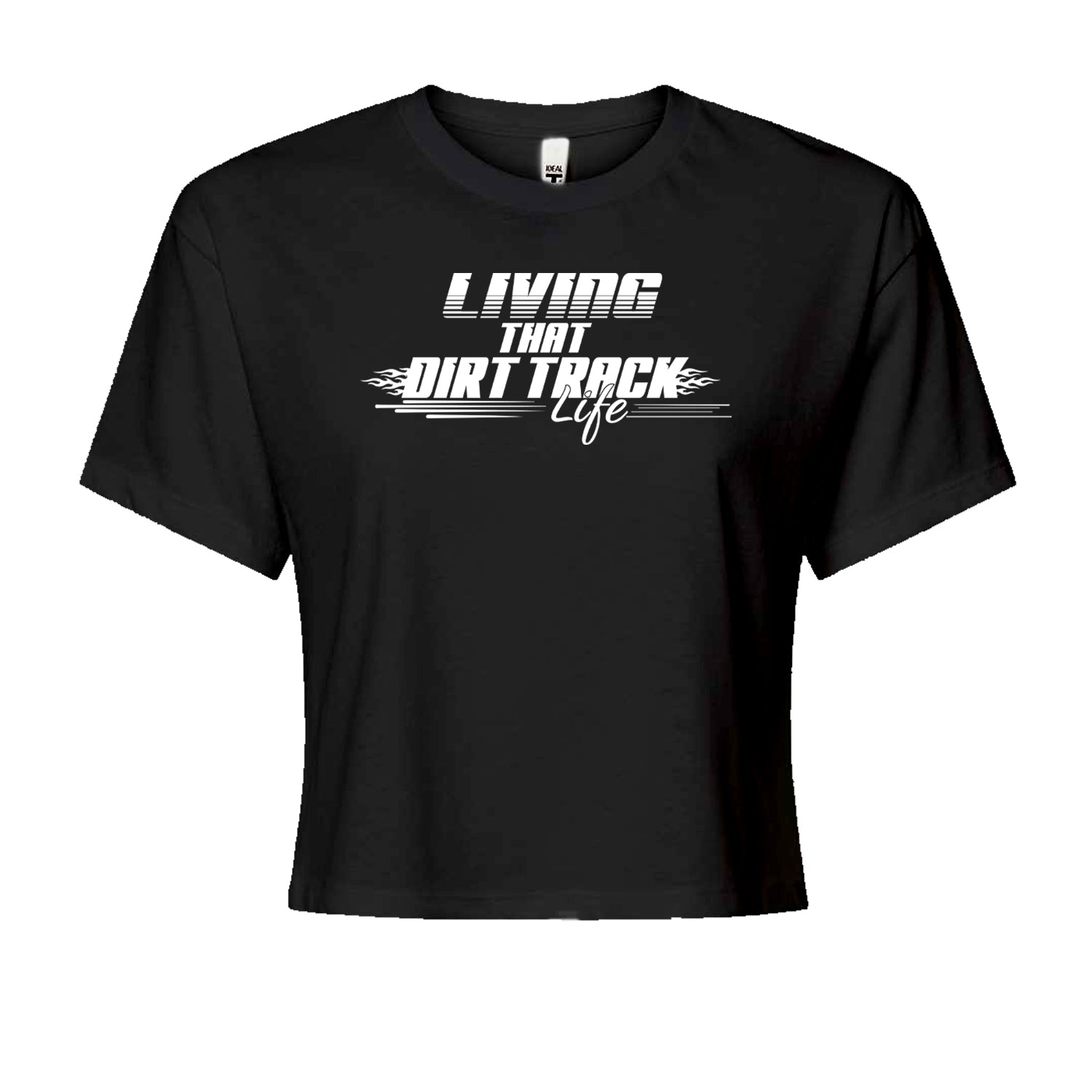 Living That Dirt Track Life Cropped T-Shirt Black