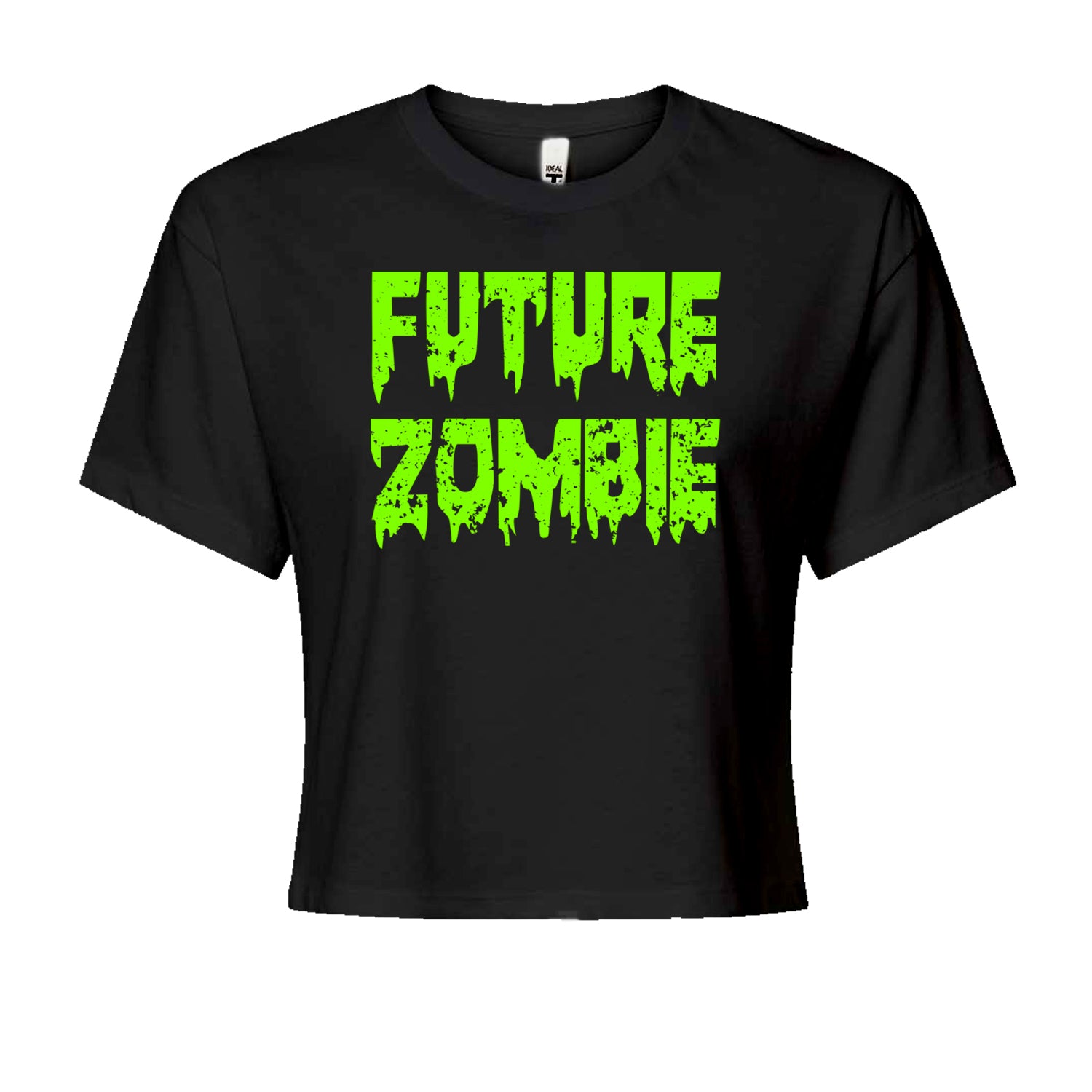 Future Zombie Horror Cropped T-Shirt Black