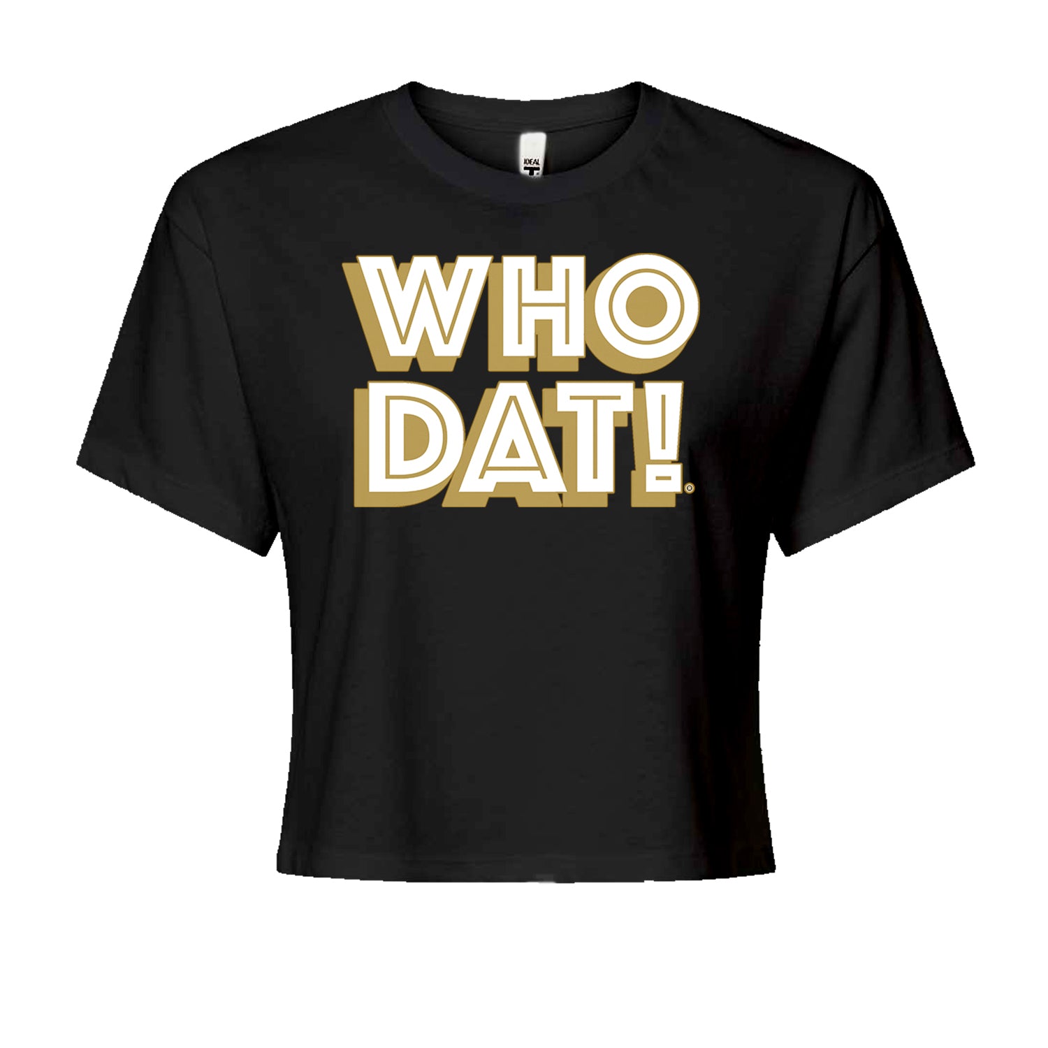 Who Dat Nation Big Bold New Orleans Cropped T-Shirt Black
