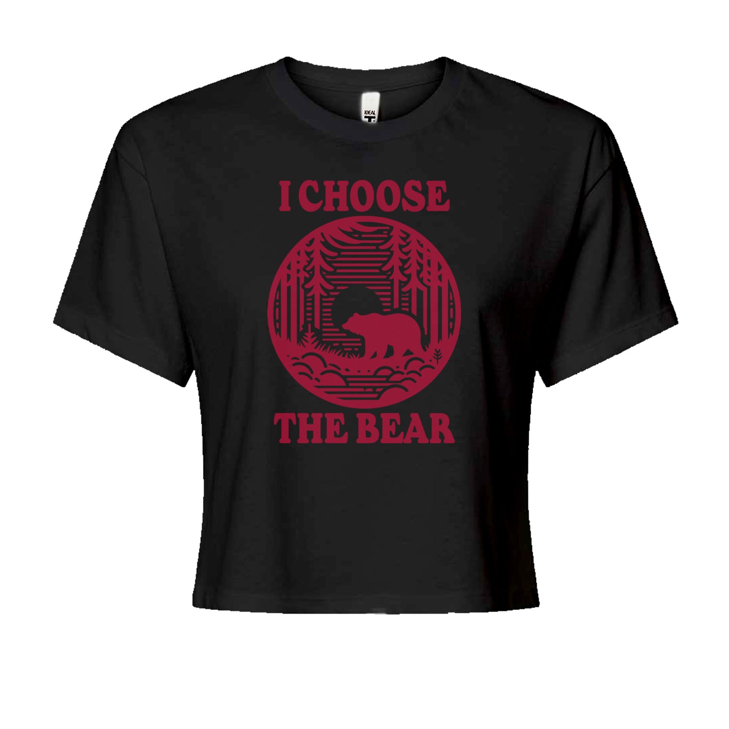 I Choose The Bear Companion Survival Choice Cropped T-Shirt