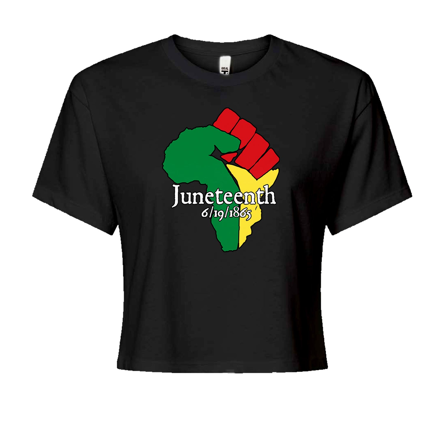 Juneteenth Raised Fist Africa Celebrate Emancipation DayCropped T-Shirt Blue Clouds