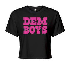 Dem Boys Hot Pink Dallas  Cropped T-Shirt Black