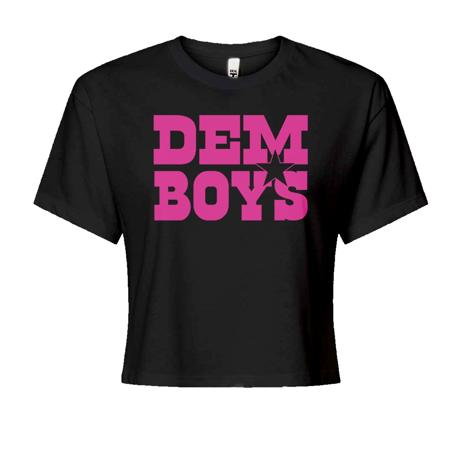 Dem Boys Hot Pink Dallas  Cropped T-Shirt Blue Clouds