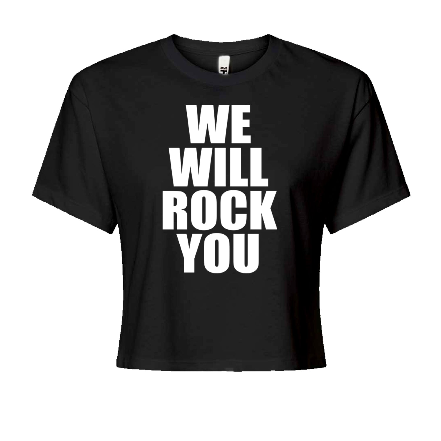 We Will Rock You Cropped T-Shirt Black