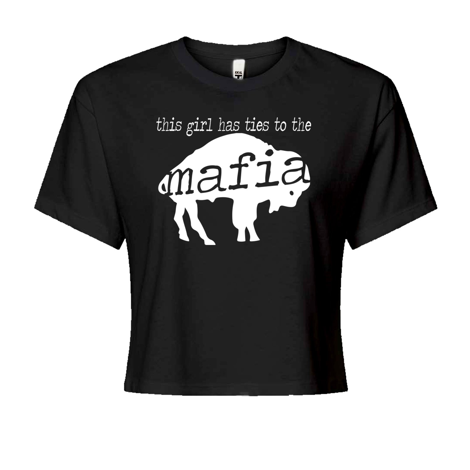 This Girl Has Ties To The Bills Mafia Cropped T-Shirt Navy Blue