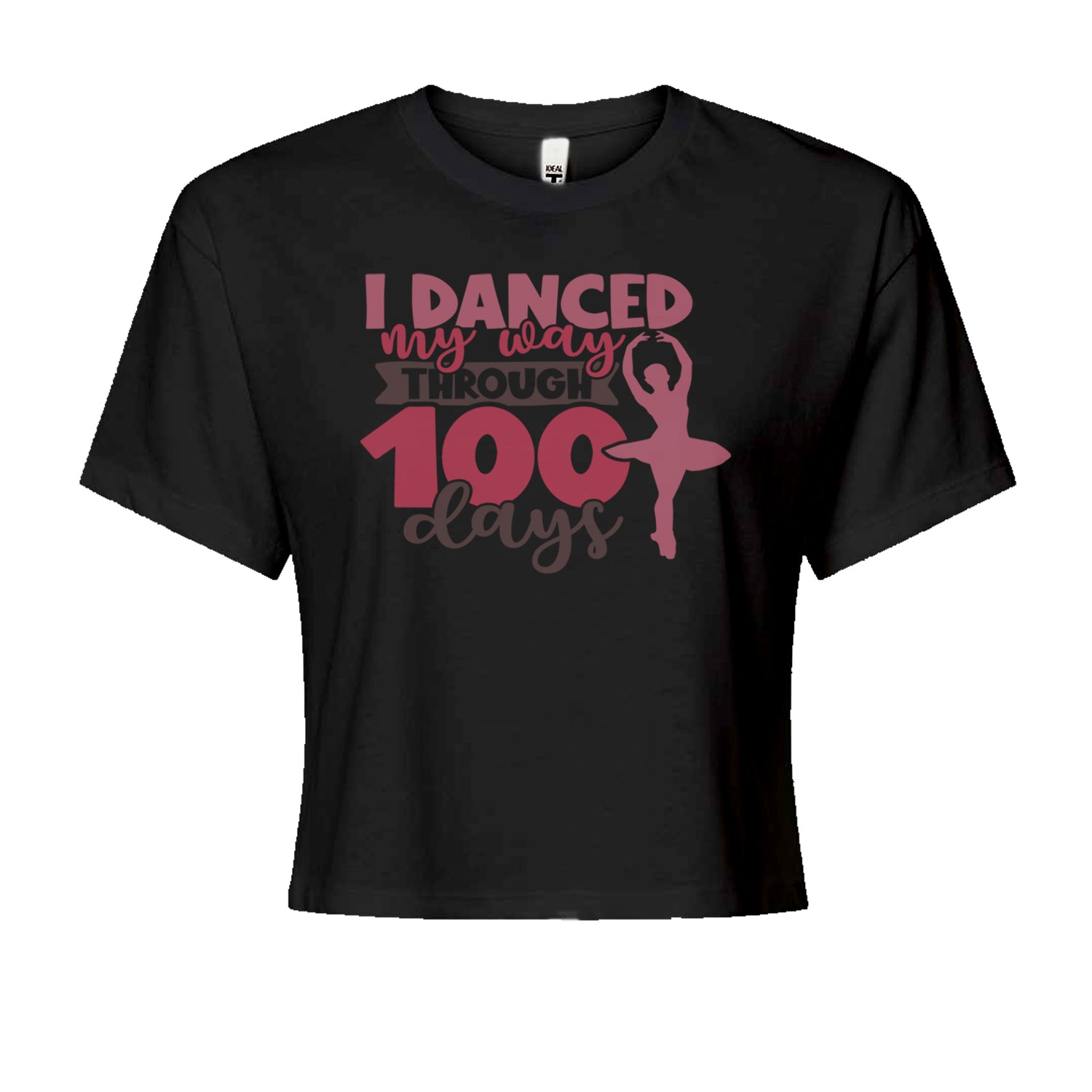 I Danced My Way Through 100 Days Of SchoolCropped T-Shirt Heather Grey