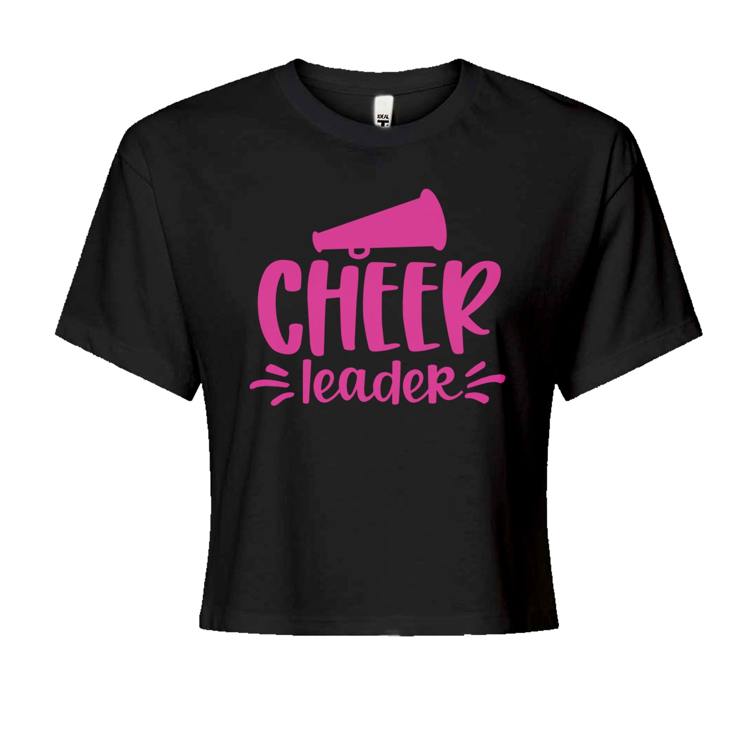 Cheerleader Bullhorn Cropped T-Shirt Black