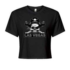 Raider Skull Straight Outta Las Vegas Cropped T-Shirt Black