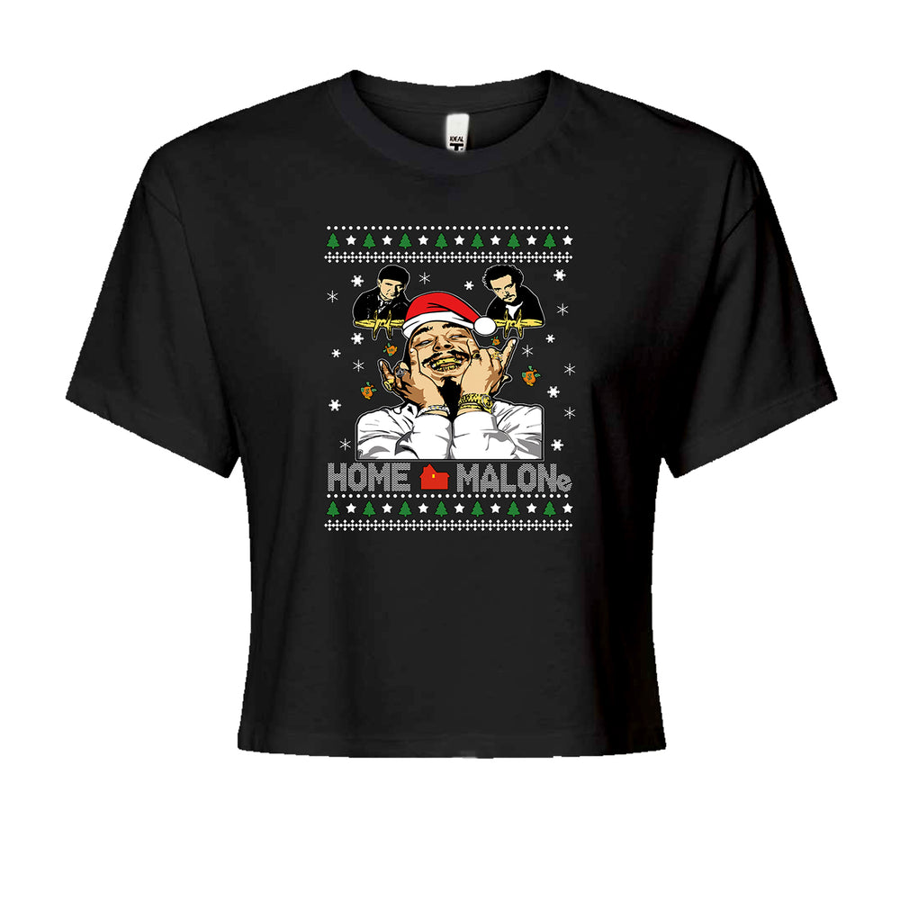 Home Malone Ugly ChristmasCropped T-Shirt Black