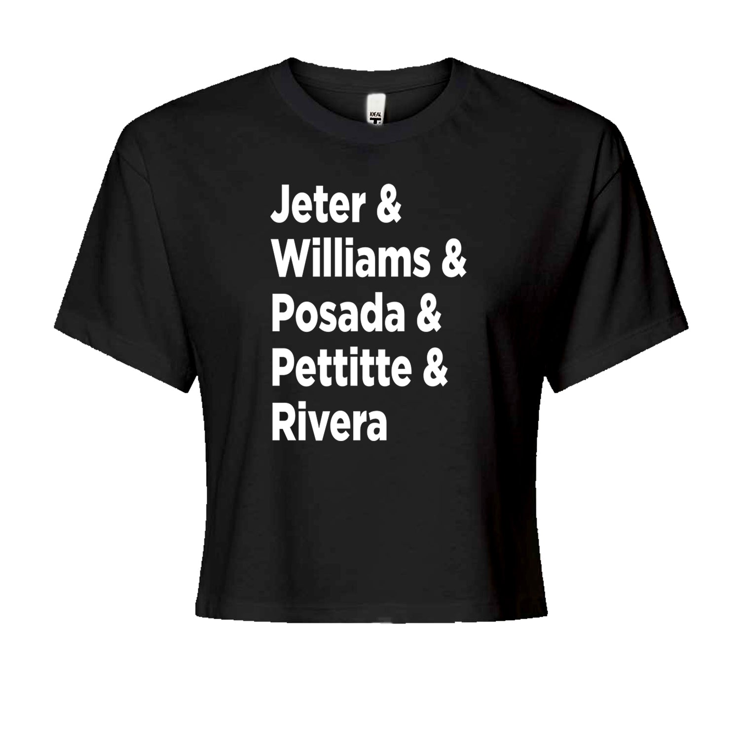 Jeter & Williams & Posada & Pettitte & Rivera Cropped T-Shirt Navy Blue