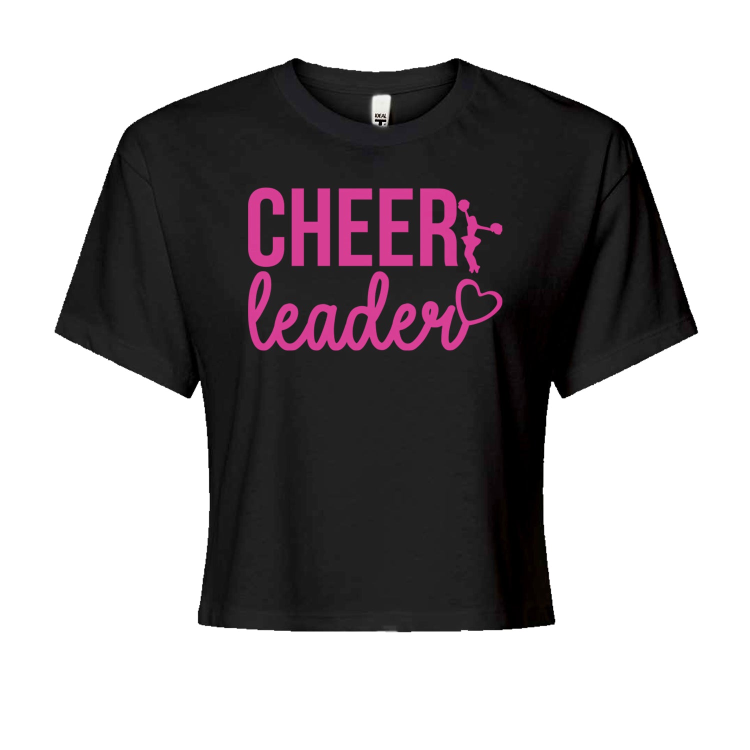 Cheerleader Heart Love Cropped T-Shirt Black