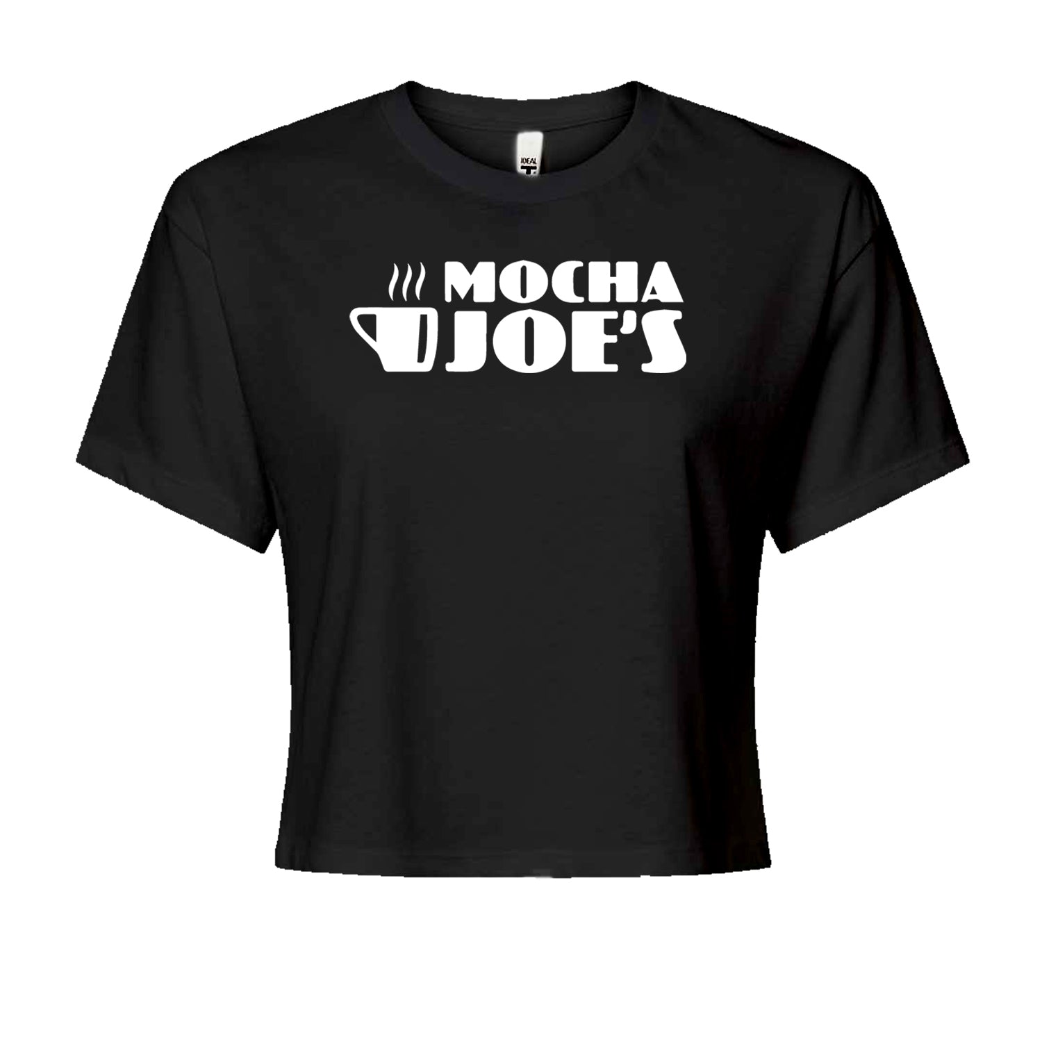 Mocha Joe's Enthusiastic Coffee Cropped T-Shirt Black