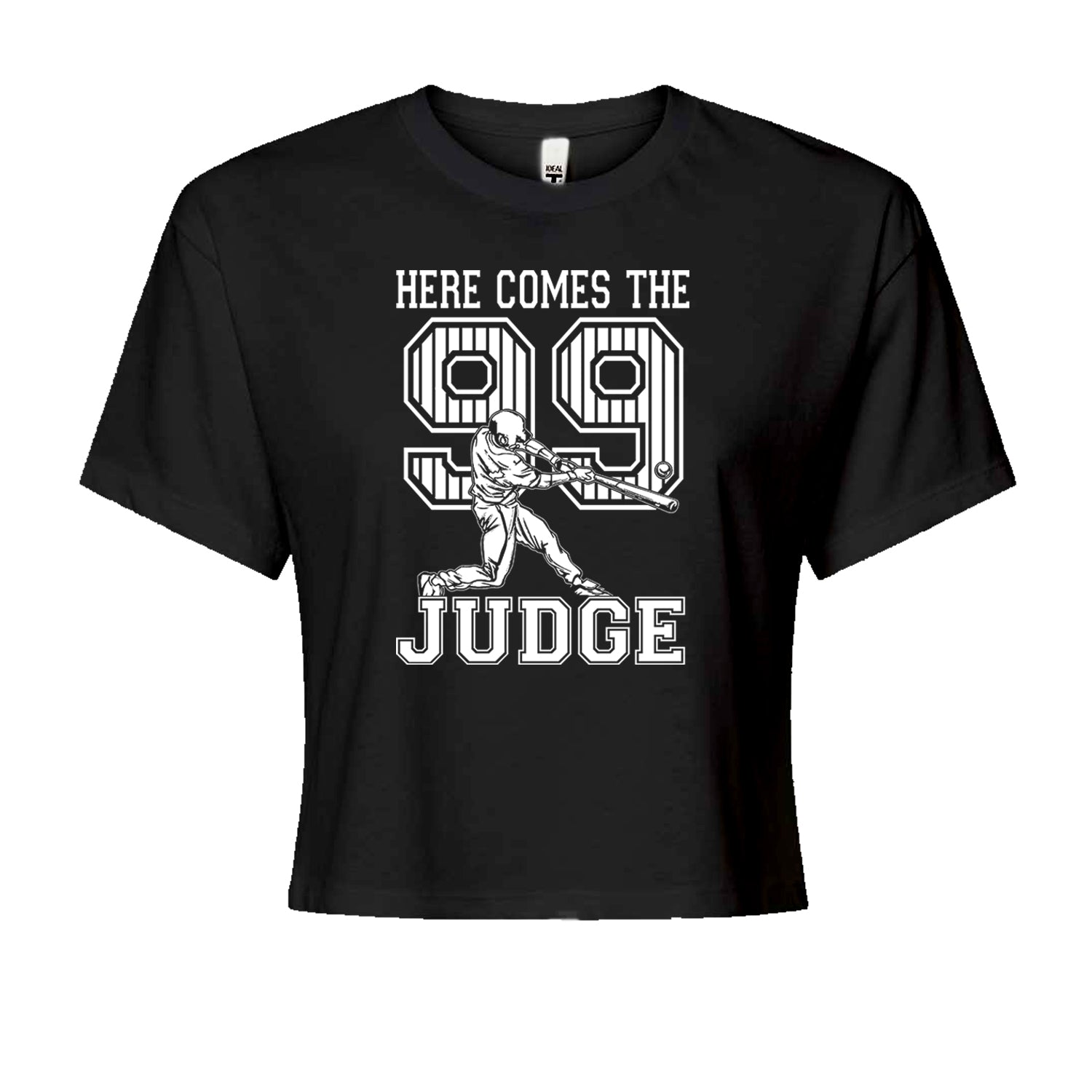 Here Comes The Judge 99 NY Baseball  Cropped T-Shirt Navy Blue