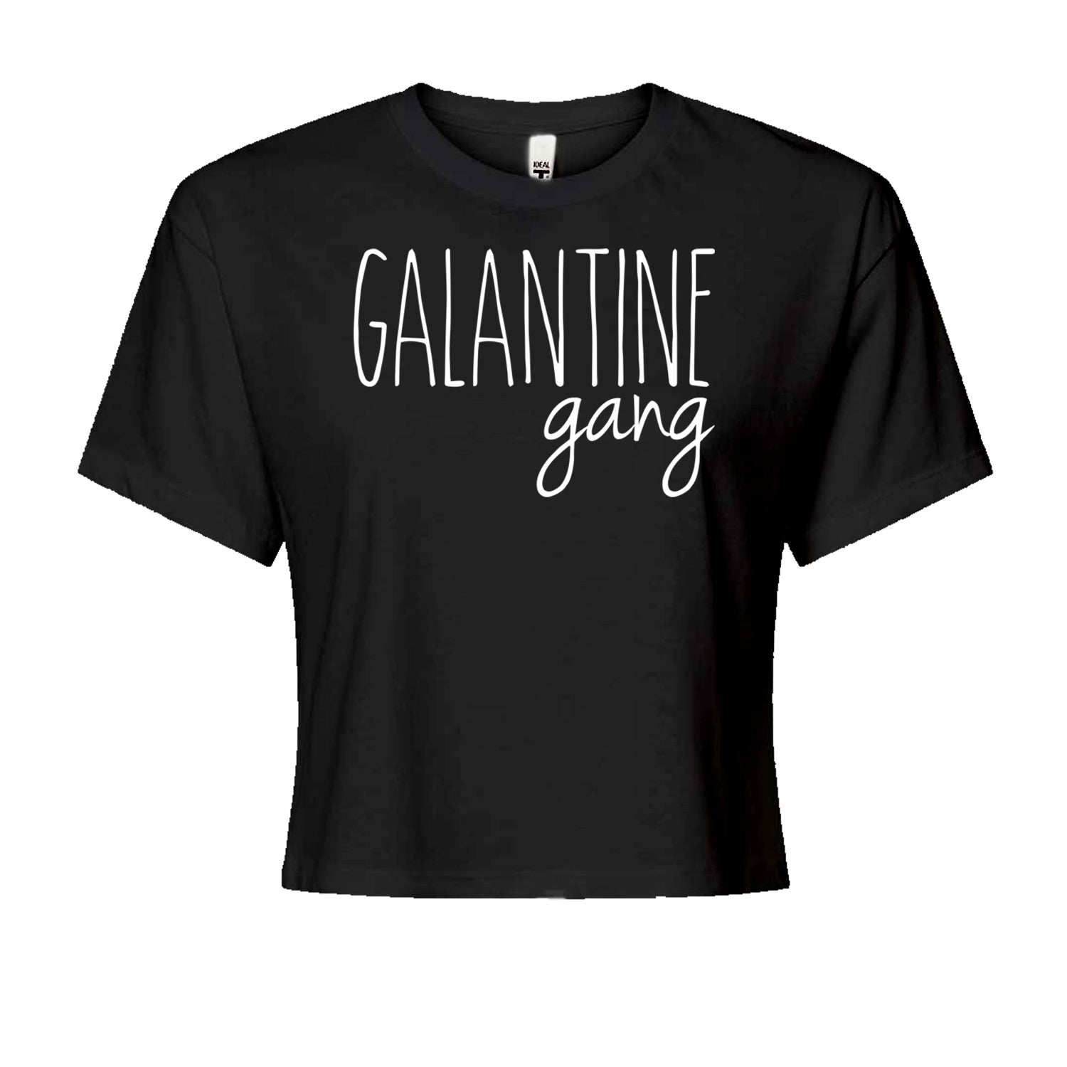 Galentine Gang Valentine's Shirt Cropped T-Shirt Black
