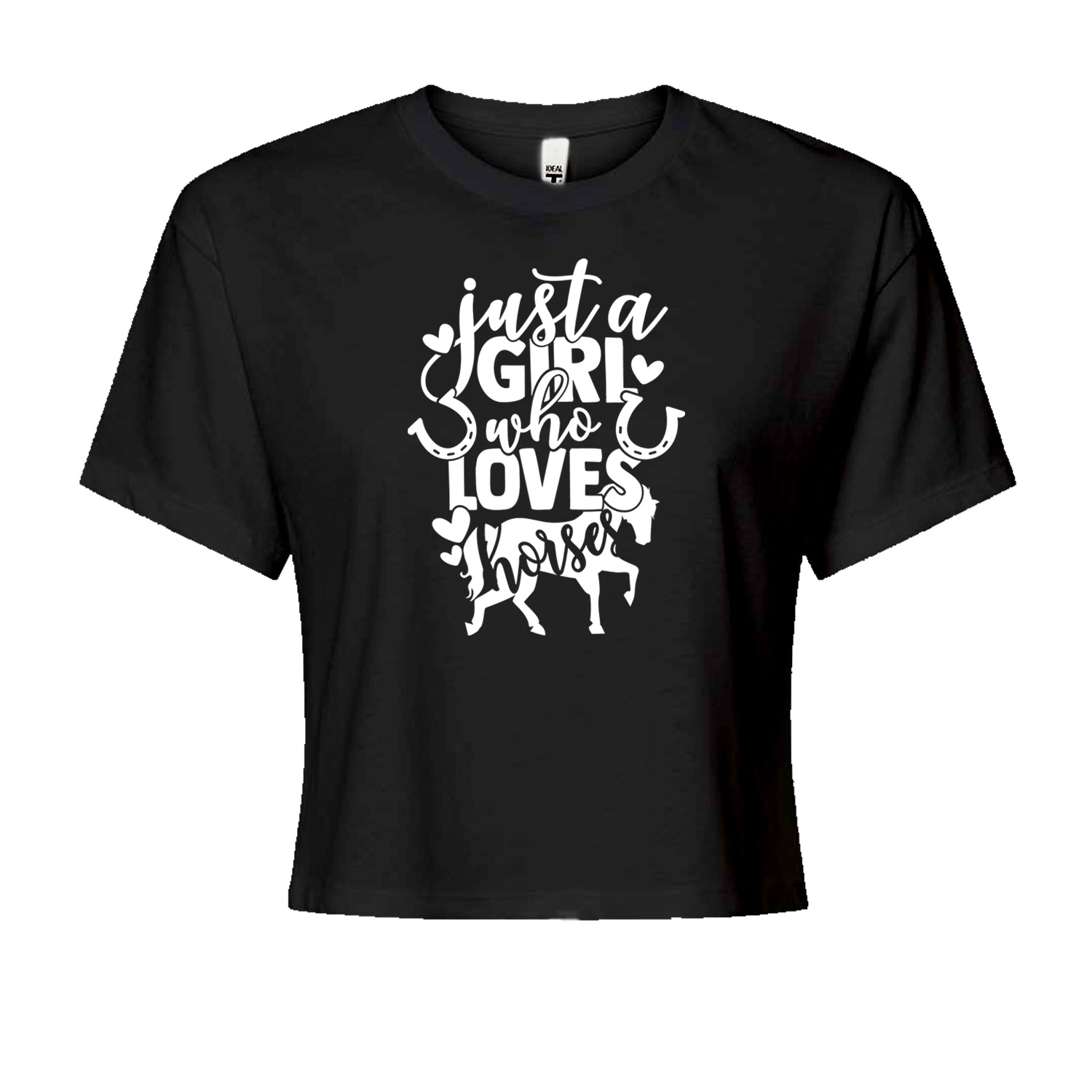 Just A Girl Who Loves Horses Cropped T-Shirt Cotton Candy