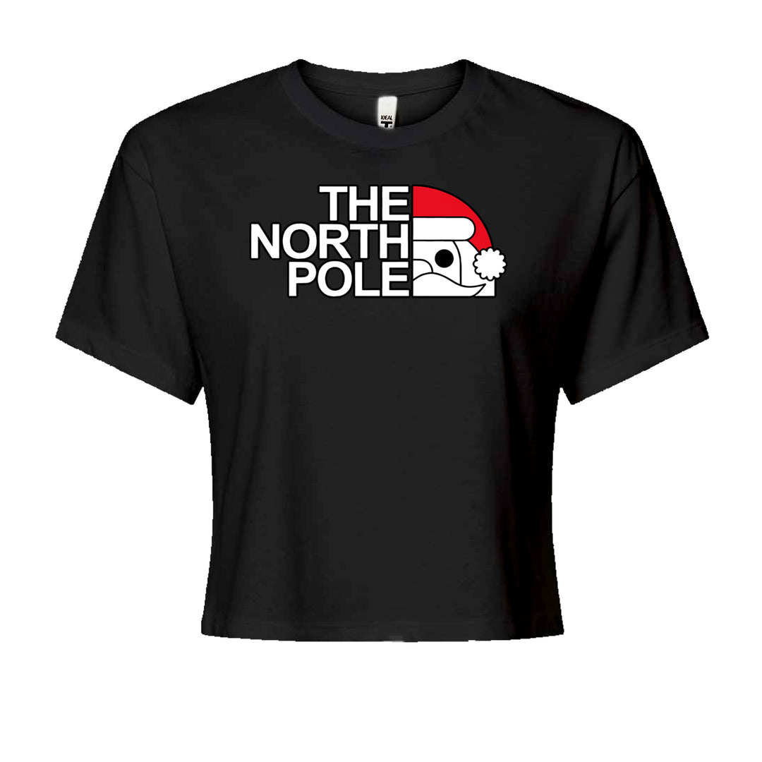 The North Pole Santa FaceCropped T-Shirt Black
