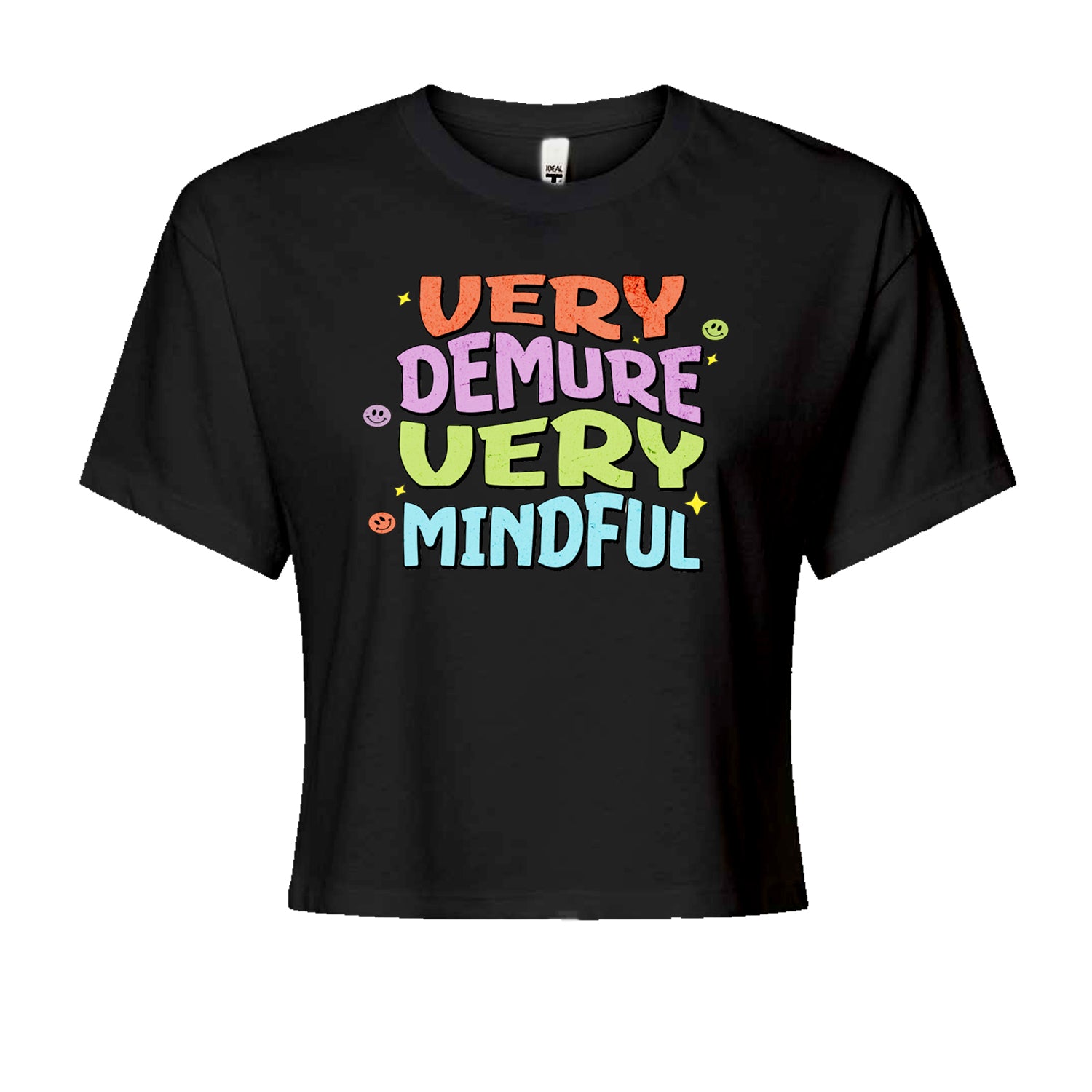 Very Demure, Very Mindful Cropped T-Shirt Heather Grey