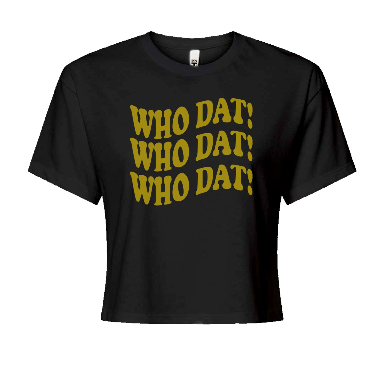 Who Dat Wavy Design Who Dat Nation Cropped T-Shirt Black