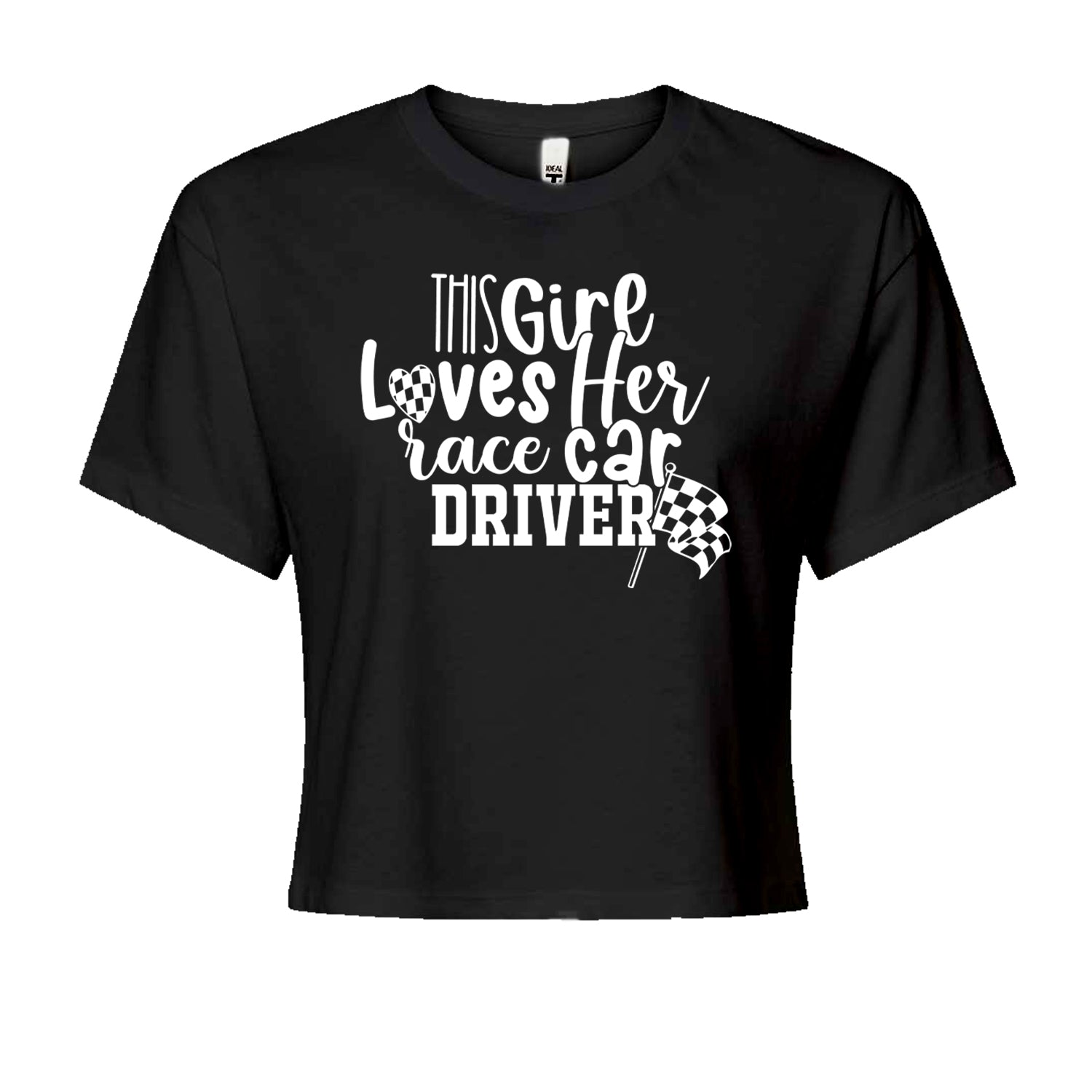 This Girl Loves Her Racecar Driver Cropped T-Shirt Black