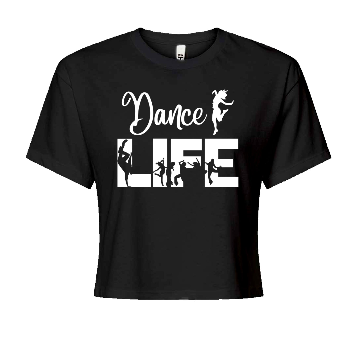 Dance Life Silhouette Dancers Cropped T-Shirt Black