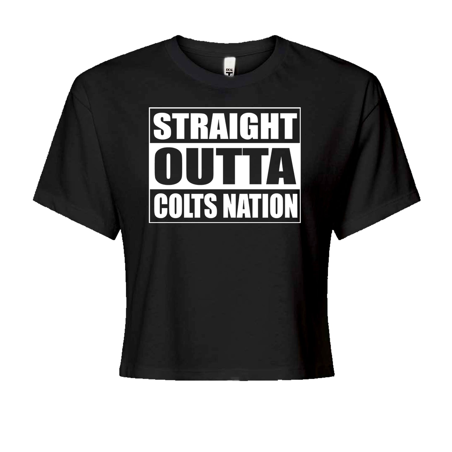 Straight Outta Colts Nation Football  Cropped T-Shirt Black