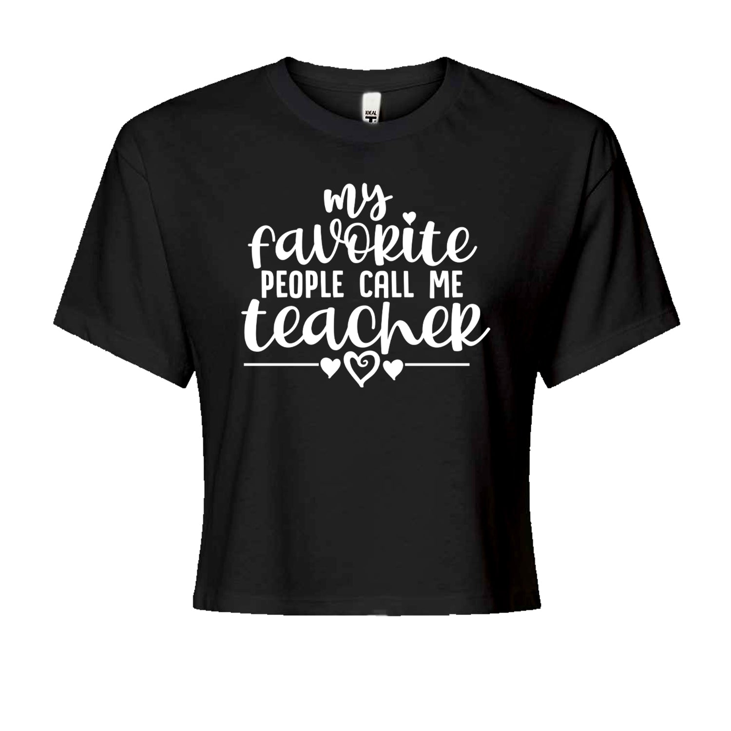 My Favorite People Call Me Teacher Cropped T-Shirt Heather Grey