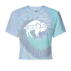 This Girl Has Ties To The Bills Mafia Cropped T-Shirt Blue Clouds
