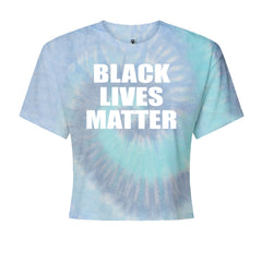 Black Lives Matter BLM Cropped T-Shirt Blue Clouds