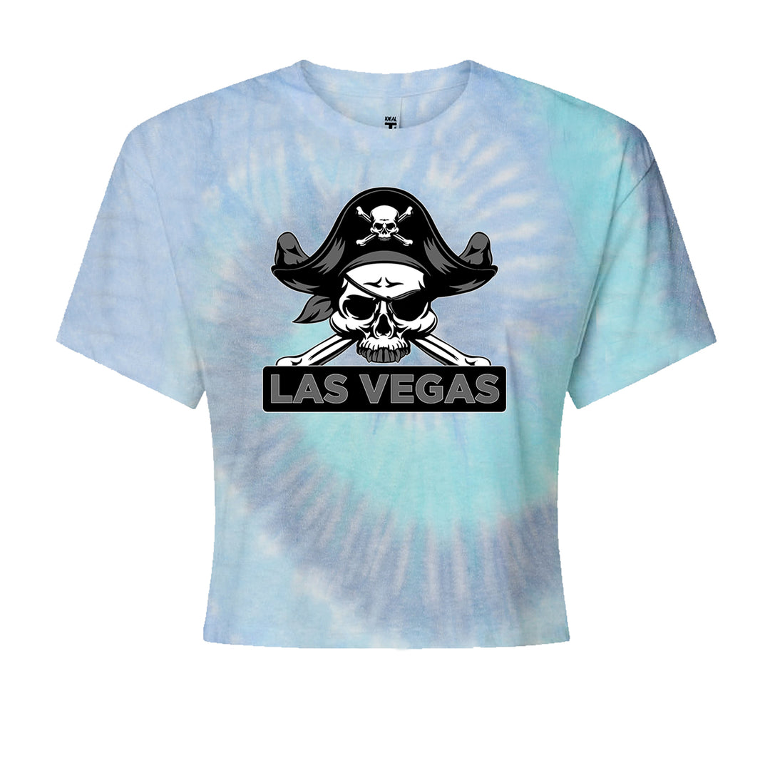 Raider Skull Straight Outta Las Vegas Cropped T-Shirt Blue Clouds