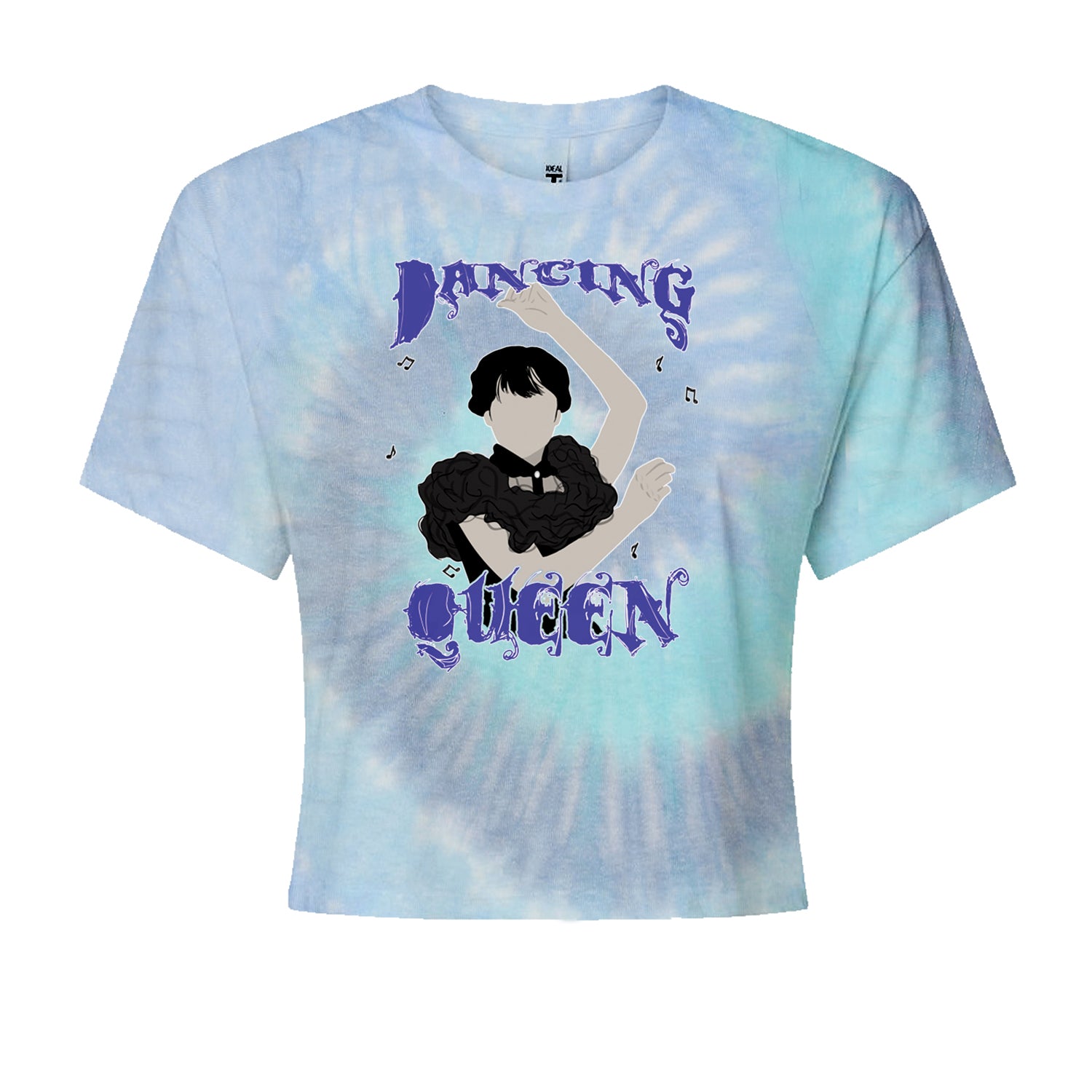 Wednesday Dancing Queen Cropped T-Shirt Blue Clouds