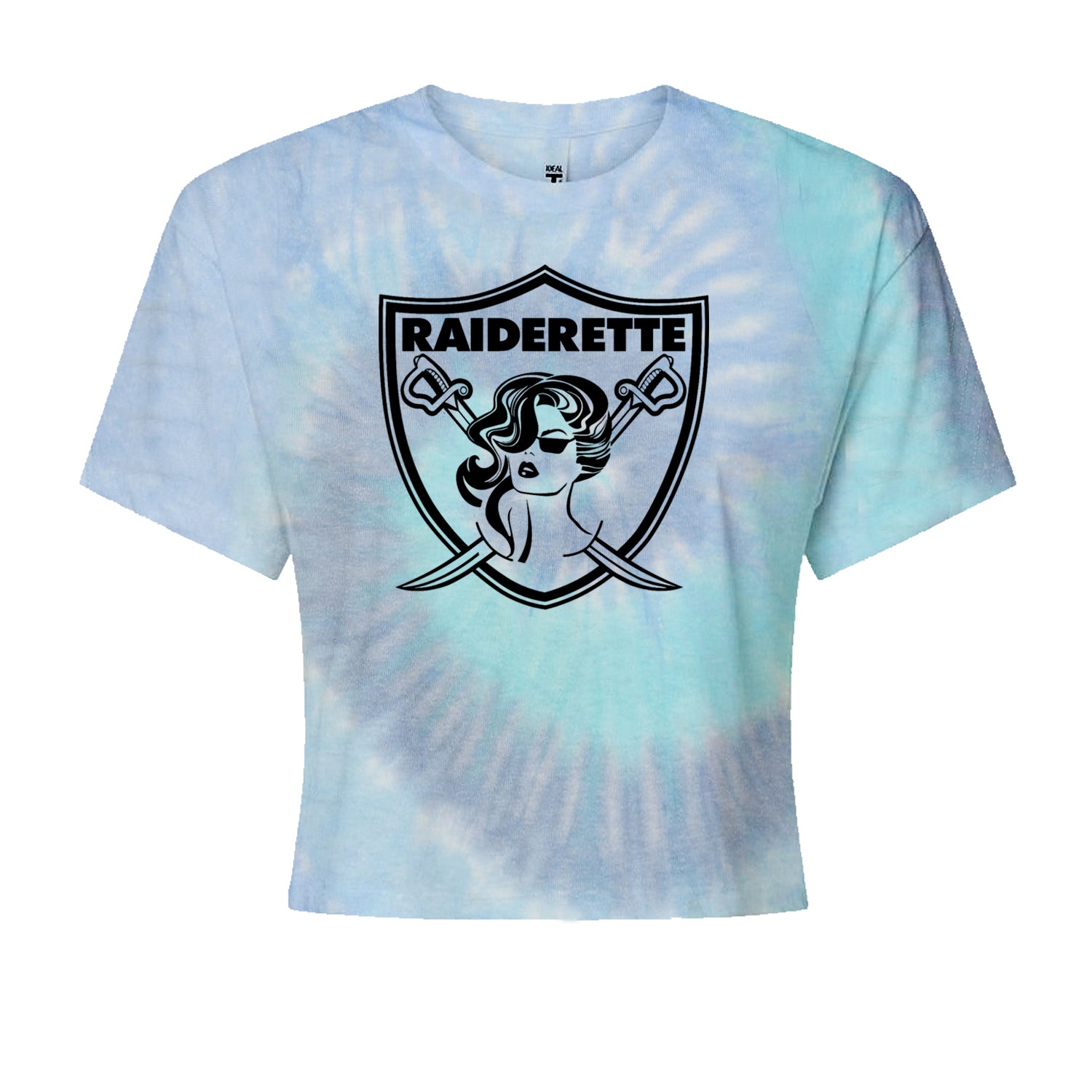 Raiderette Football Gameday Ready Cropped T-Shirt Blue Clouds