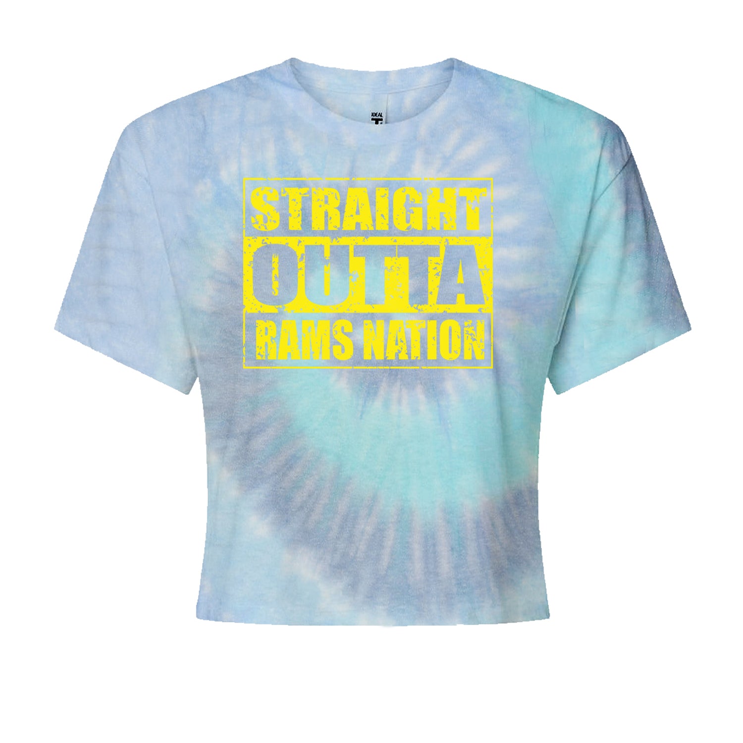 Straight Outta Rams Nation   Cropped T-Shirt Blue Clouds