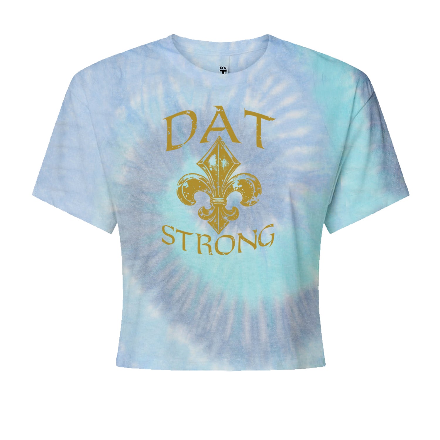 Dat Strong New Orleans   Cropped T-Shirt Blue Clouds