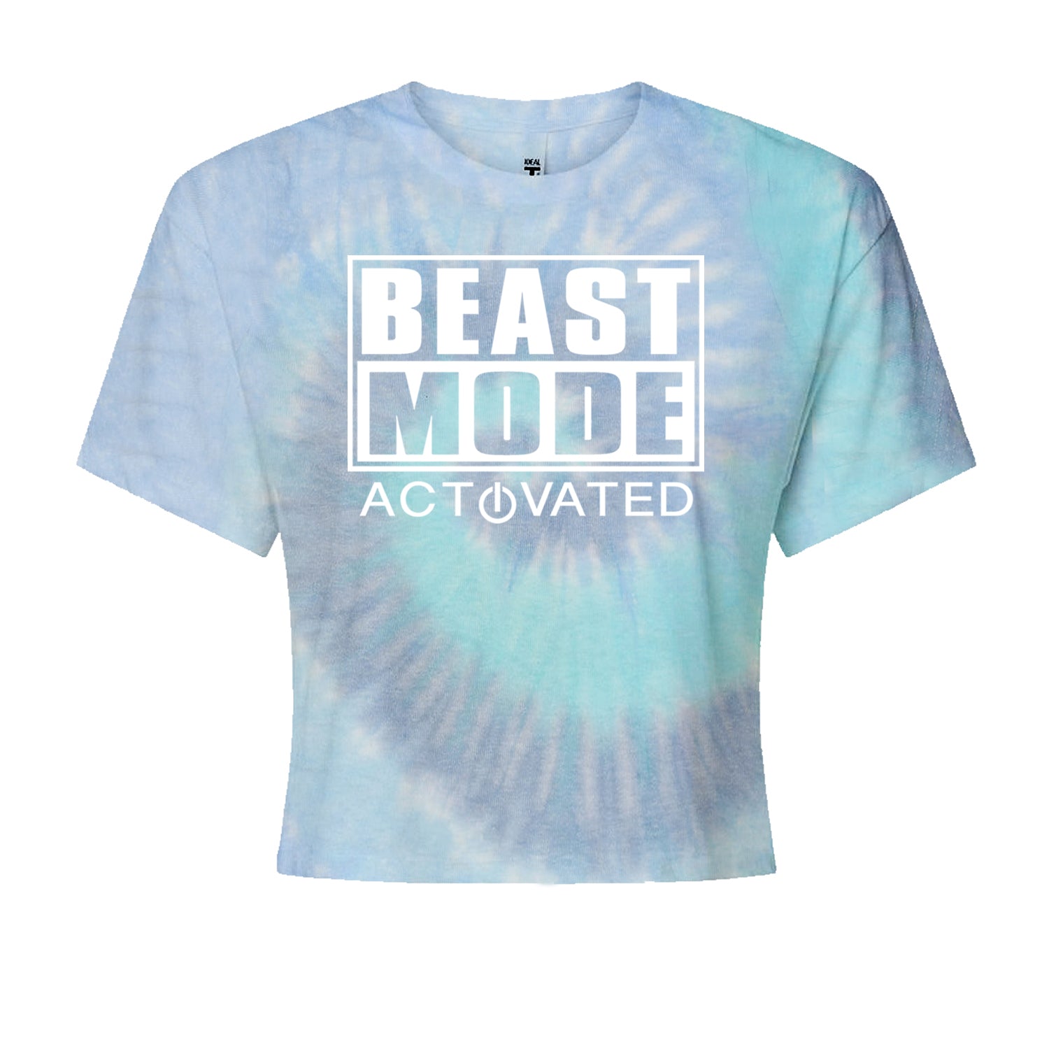 Activated Beast Mode Workout Gym Clothing Cropped T-Shirt Blue Clouds