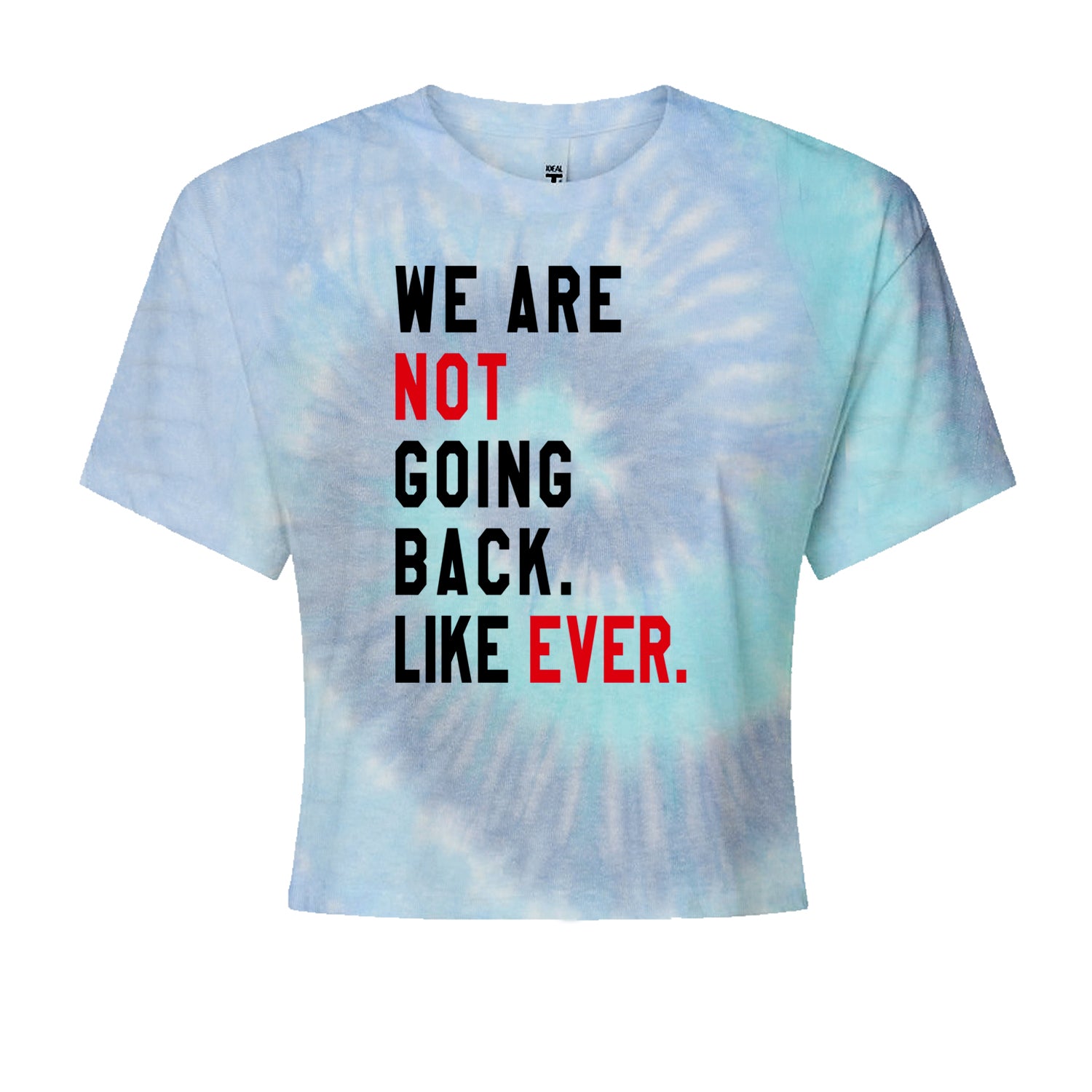 We Are Not Going Back Like Ever Vote For Kamala Cropped T-Shirt Blue Clouds