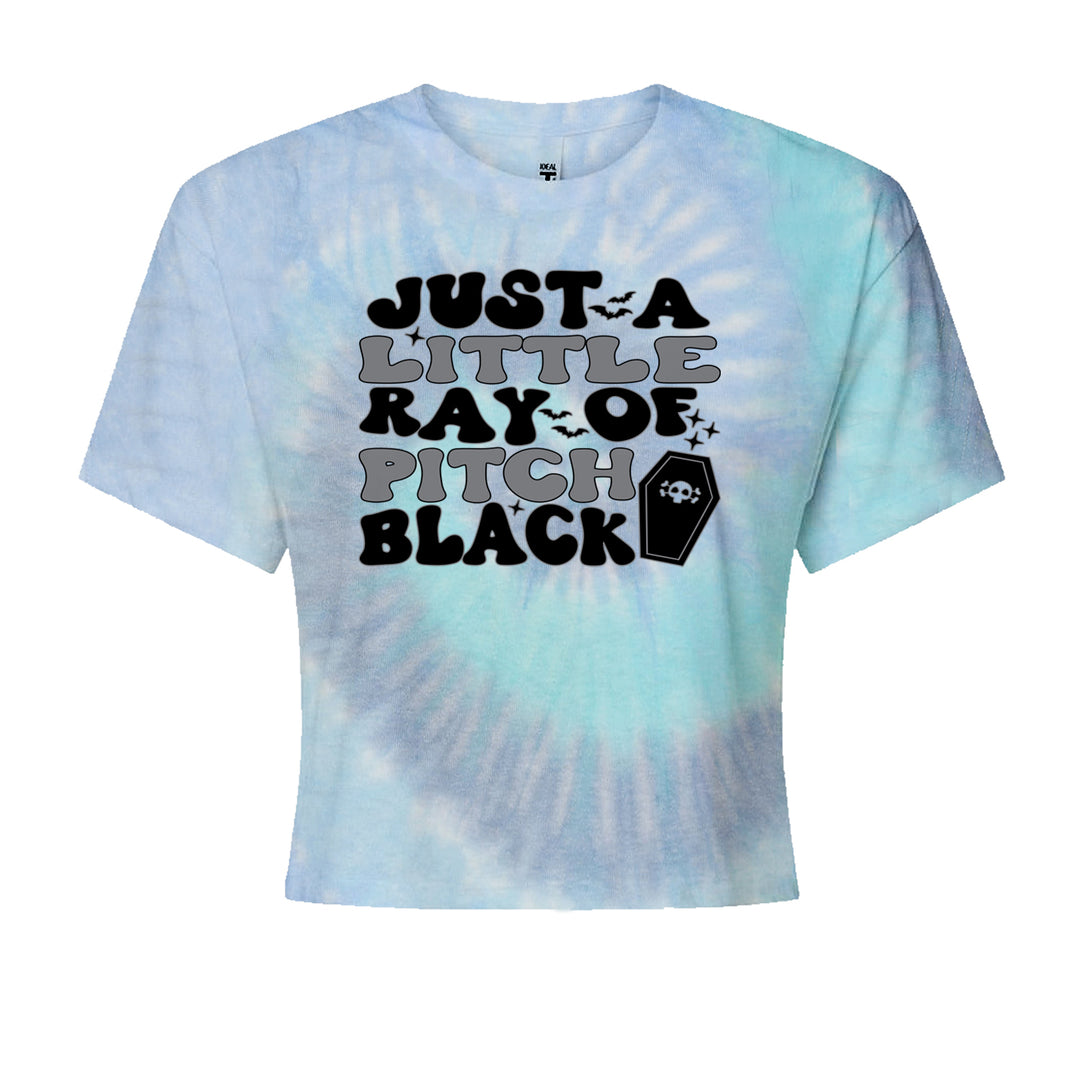 Just A Little Ray of Pitch Black graphic on Women's Boxy Crop T-Shirt alternate view 6