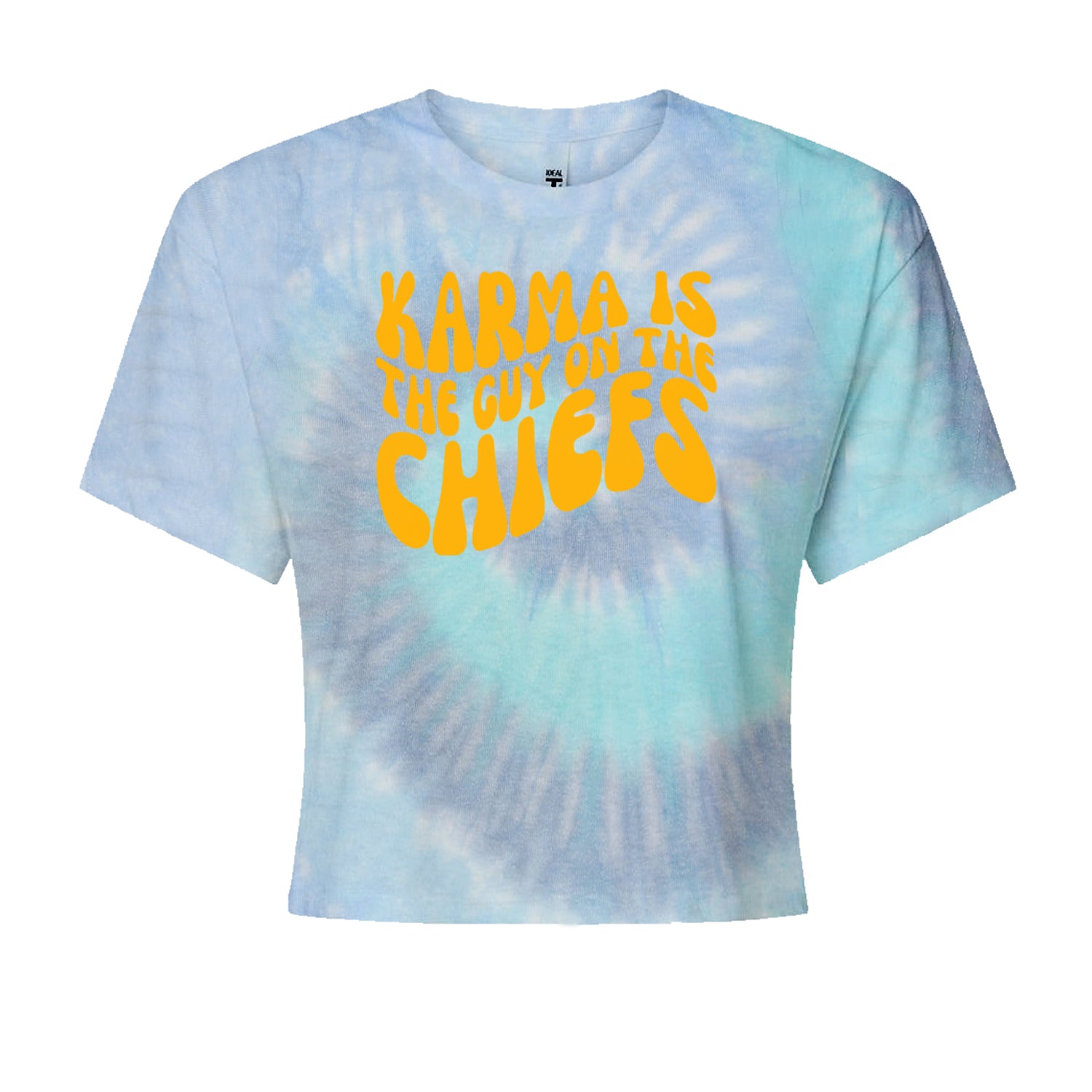 Karma Is The Guy On The Chiefs Boyfriend Cropped T-Shirt Blue Clouds