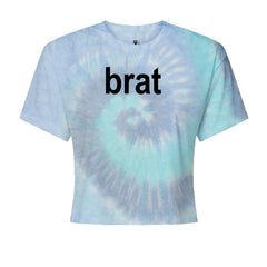 Brat Lime Green I'm So Julia Cropped T-Shirt Blue Clouds