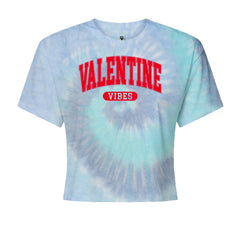 Valentines VibesCropped T-Shirt Blue Clouds