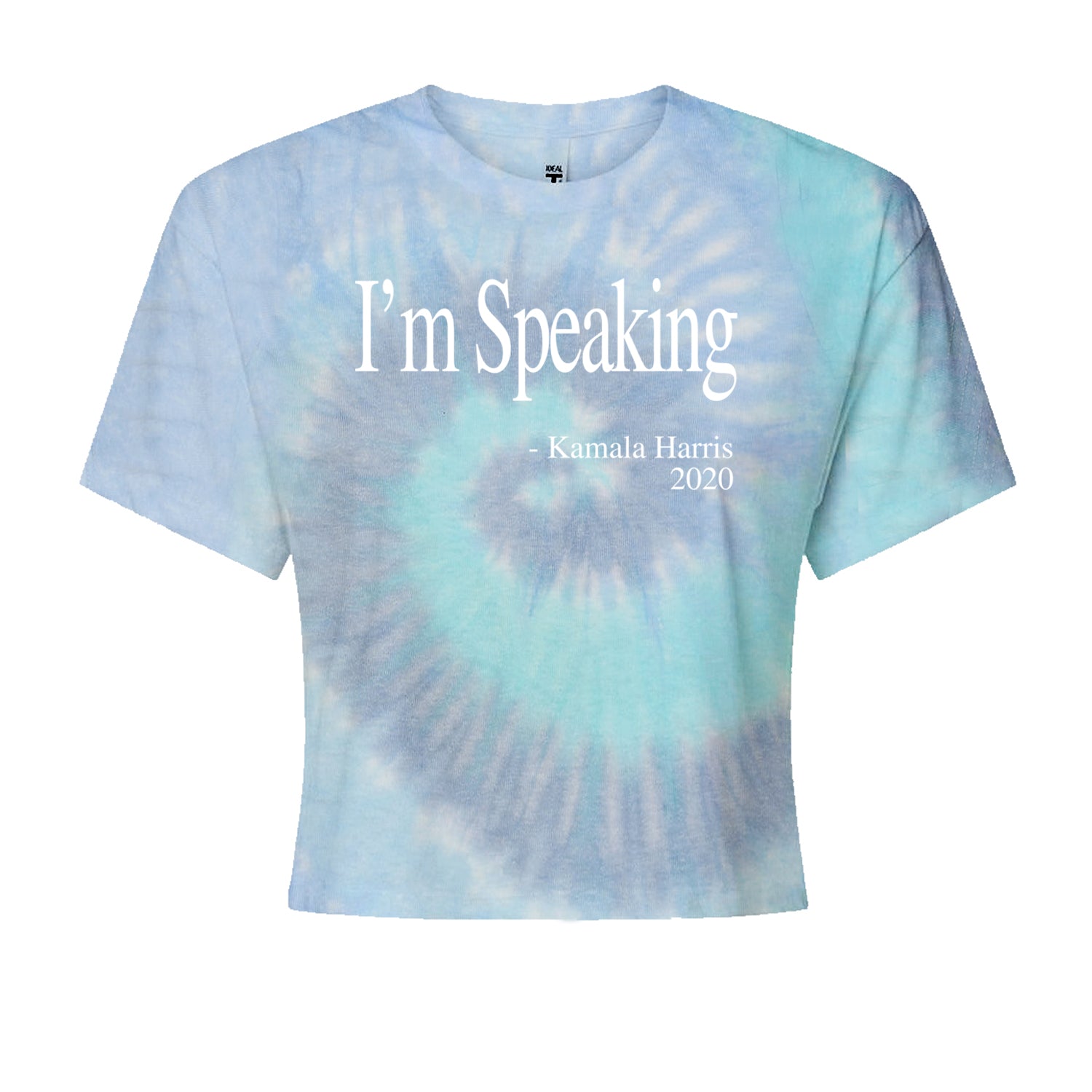 I'm Speaking - Kamala Harris Quote Cropped T-Shirt Blue Clouds