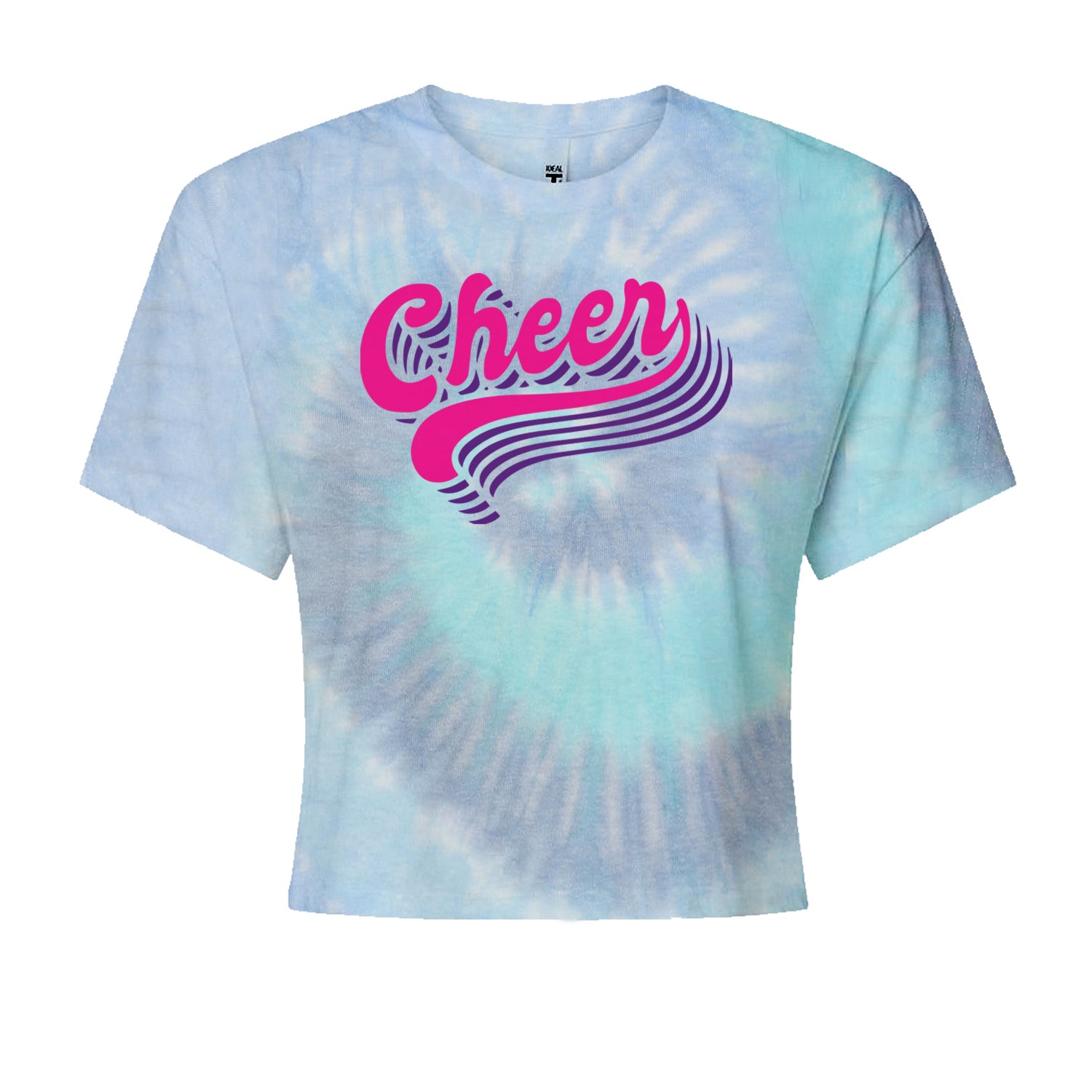 Cheer Pride Cropped T-Shirt Blue Clouds