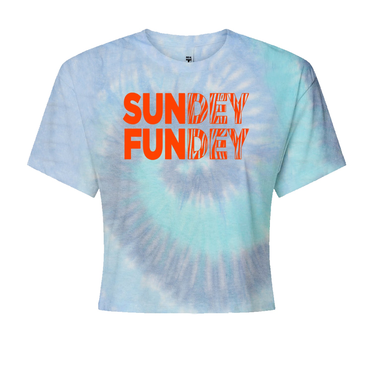 SunDEY FunDEY Sunday FundayCropped T-Shirt Blue Clouds