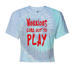 Warriors Come Out To Play  Cropped T-Shirt Blue Clouds