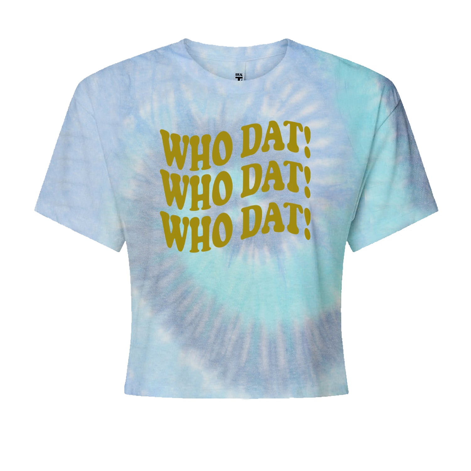 Who Dat Wavy Design Who Dat Nation Cropped T-Shirt Blue Clouds