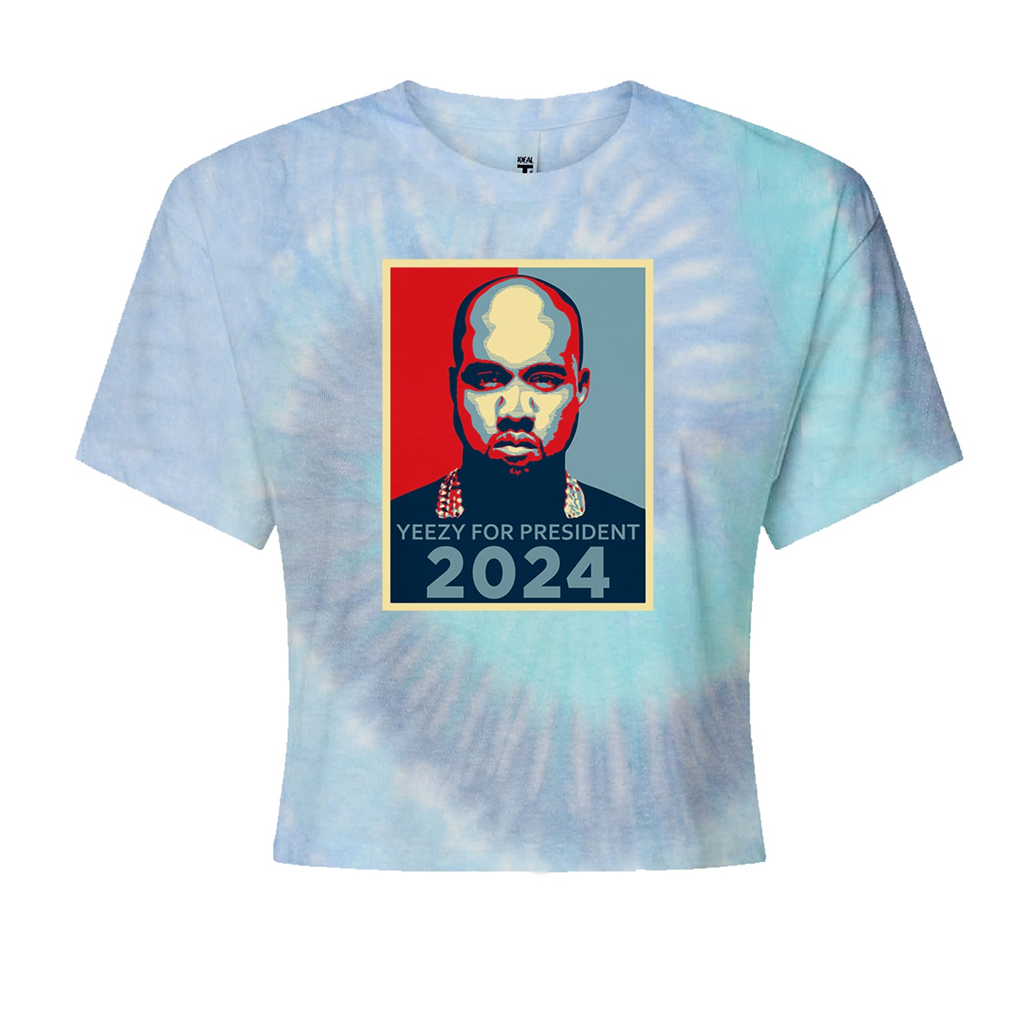Yeezus For President Vote for Ye Cropped T-Shirt Blue Clouds